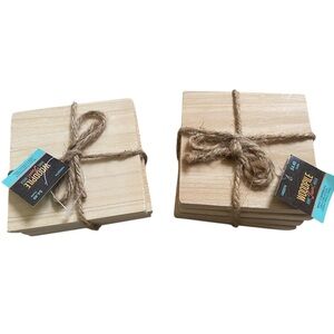 Woodpile Natural Wood Coasters Set